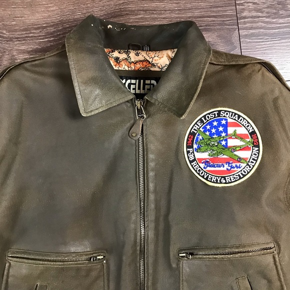 Excelled The Lost Squadron Men’s Vintage Leather Battle Coat Bomber War Jacket L - Picture 3 of 15